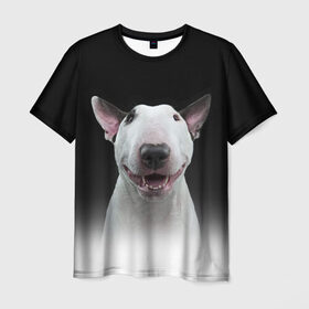 Мужская футболка 3D с принтом Oh snap! в Санкт-Петербурге, 100% полиэфир | прямой крой, круглый вырез горловины, длина до линии бедер | Тематика изображения на принте: bull terrier | dog |   | бультерьер | собака