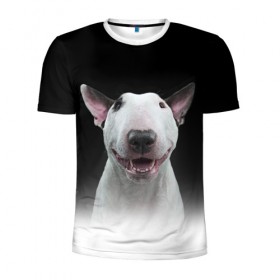 Мужская футболка 3D спортивная с принтом Oh snap! в Санкт-Петербурге, 100% полиэстер с улучшенными характеристиками | приталенный силуэт, круглая горловина, широкие плечи, сужается к линии бедра | Тематика изображения на принте: bull terrier | dog |   | бультерьер | собака