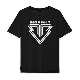 Мужская футболка хлопок Oversize с принтом Big Bang logo в Санкт-Петербурге, 100% хлопок | свободный крой, круглый ворот, “спинка” длиннее передней части | big bang | g dragon