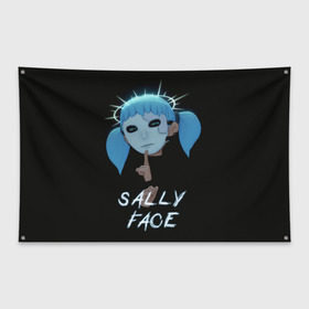Флаг-баннер с принтом Sally Face (6) в Санкт-Петербурге, 100% полиэстер | размер 67 х 109 см, плотность ткани — 95 г/м2; по краям флага есть четыре люверса для крепления | face | fisher | larry johnson | mask | sally | sally face | sally fisher | демоны | духи | маска | призраки | салли | салли фейс | салли фишер | фейс