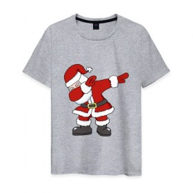 Мужская футболка хлопок с принтом DAB Santa в Санкт-Петербурге, 100% хлопок | прямой крой, круглый вырез горловины, длина до линии бедер, слегка спущенное плечо. | Тематика изображения на принте: 