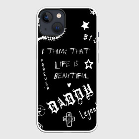 Чехол для iPhone 13 с принтом Life is beautiful в Санкт-Петербурге,  |  | daddy | die | foreveer | gbc | gothboiclique | gustav ahr | leelpeep | legend | life is beautiful | lil | lil peep | lilpep | peep | sick | ар | густав | лил пип | лилпип | тату