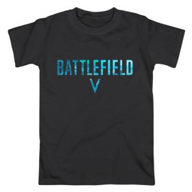 Мужская футболка хлопок с принтом Battlefield 5 в Санкт-Петербурге, 100% хлопок | прямой крой, круглый вырез горловины, длина до линии бедер, слегка спущенное плечо. | 
