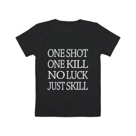 Детская футболка хлопок с принтом One Shot Battlefield в Санкт-Петербурге, 100% хлопок | круглый вырез горловины, полуприлегающий силуэт, длина до линии бедер | 2019 | 5 | battlefield | game | logo | one kill | one shot | skill | v