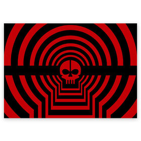 Поздравительная открытка с принтом TOP Hypnotize в Санкт-Петербурге, 100% бумага | плотность бумаги 280 г/м2, матовая, на обратной стороне линовка и место для марки
 | 21 | flag | hypnotize | one | pilot | pilots | top | twenty | гипноз | красный | пилоты | череп | черный