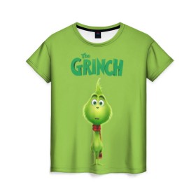 Женская футболка 3D с принтом The Grinch в Санкт-Петербурге, 100% полиэфир ( синтетическое хлопкоподобное полотно) | прямой крой, круглый вырез горловины, длина до линии бедер | grinch | гринч | новый год | рождество
