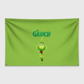 Флаг-баннер с принтом The Grinch в Санкт-Петербурге, 100% полиэстер | размер 67 х 109 см, плотность ткани — 95 г/м2; по краям флага есть четыре люверса для крепления | grinch | гринч | новый год | рождество