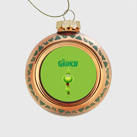 Стеклянный ёлочный шар с принтом The Grinch в Санкт-Петербурге, Стекло | Диаметр: 80 мм | grinch | гринч | новый год | рождество