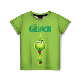 Детская футболка 3D с принтом The Grinch в Санкт-Петербурге, 100% гипоаллергенный полиэфир | прямой крой, круглый вырез горловины, длина до линии бедер, чуть спущенное плечо, ткань немного тянется | grinch | гринч | новый год | рождество