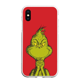 Чехол для iPhone XS Max матовый с принтом Grinch в Санкт-Петербурге, Силикон | Область печати: задняя сторона чехла, без боковых панелей | grinch | гринч | новый год | рождество