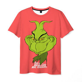 Мужская футболка 3D с принтом Mr. Grinch в Санкт-Петербурге, 100% полиэфир | прямой крой, круглый вырез горловины, длина до линии бедер | grinch | гринч | новый год | рождество