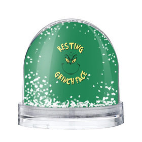 Снежный шар с принтом Resting Grinch Face в Санкт-Петербурге, Пластик | Изображение внутри шара печатается на глянцевой фотобумаге с двух сторон | grinch | гринч | новый год | рождество