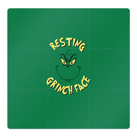 Магнитный плакат 3Х3 с принтом Resting Grinch Face в Санкт-Петербурге, Полимерный материал с магнитным слоем | 9 деталей размером 9*9 см | Тематика изображения на принте: grinch | гринч | новый год | рождество