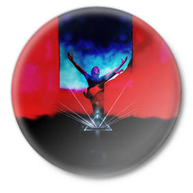 Значок с принтом Джордж Уотерс из Pink Floyd в Санкт-Петербурге,  металл | круглая форма, металлическая застежка в виде булавки | 