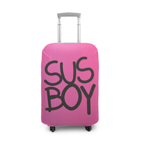 Чехол для чемодана 3D с принтом Susboy в Санкт-Петербурге, 86% полиэфир, 14% спандекс | двустороннее нанесение принта, прорези для ручек и колес | baby | cry | lil peep | lil peep cry baby | pink | susboy | камуфляж | лил | лилпип | пип | розовый | розовый камуфляж