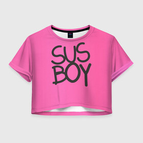 Женская футболка 3D укороченная с принтом Susboy в Санкт-Петербурге, 100% полиэстер | круглая горловина, длина футболки до линии талии, рукава с отворотами | baby | cry | lil peep | lil peep cry baby | pink | susboy | камуфляж | лил | лилпип | пип | розовый | розовый камуфляж