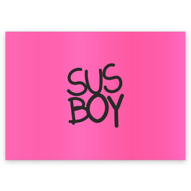 Поздравительная открытка с принтом Susboy в Санкт-Петербурге, 100% бумага | плотность бумаги 280 г/м2, матовая, на обратной стороне линовка и место для марки
 | Тематика изображения на принте: baby | cry | lil peep | lil peep cry baby | pink | susboy | камуфляж | лил | лилпип | пип | розовый | розовый камуфляж