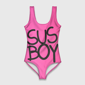 Купальник-боди 3D с принтом Susboy в Санкт-Петербурге, 82% полиэстер, 18% эластан | Круглая горловина, круглый вырез на спине | baby | cry | lil peep | lil peep cry baby | pink | susboy | камуфляж | лил | лилпип | пип | розовый | розовый камуфляж