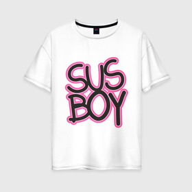 Женская футболка хлопок Oversize с принтом Susboy в Санкт-Петербурге, 100% хлопок | свободный крой, круглый ворот, спущенный рукав, длина до линии бедер
 | baby | cry | lil peep | lil peep cry baby | pink | susboy | камуфляж | лил | лилпип | пип | розовый | розовый камуфляж