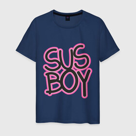 Мужская футболка хлопок с принтом Susboy в Санкт-Петербурге, 100% хлопок | прямой крой, круглый вырез горловины, длина до линии бедер, слегка спущенное плечо. | baby | cry | lil peep | lil peep cry baby | pink | susboy | камуфляж | лил | лилпип | пип | розовый | розовый камуфляж