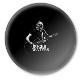 Значок с принтом Roger Waters, Pink Floyd в Санкт-Петербурге,  металл | круглая форма, металлическая застежка в виде булавки | roger waters | джордж уотерс | композитор | певец | поэт