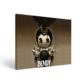 Холст прямоугольный с принтом Bendy в Санкт-Петербурге, 100% ПВХ |  | bendy | bendy in the ink machine | cartoon | game | бенди | игра