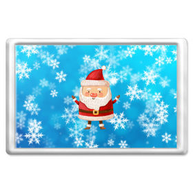 Магнит 45*70 с принтом Милый Санта Клаус вязанный в Санкт-Петербурге, Пластик | Размер: 78*52 мм; Размер печати: 70*45 | Тематика изображения на принте: 