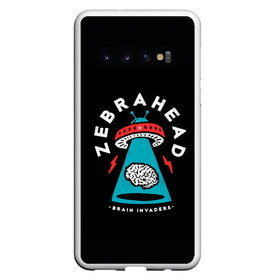 Чехол для Samsung Galaxy S10 с принтом Zebrahead - Brain Invaders в Санкт-Петербурге, Силикон | Область печати: задняя сторона чехла, без боковых панелей | album | brain | core | invaders | mind | rapcore | rock | ufo | zebrahead | альбом | зебрахед | мозг