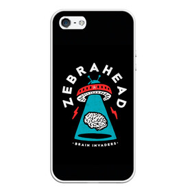 Чехол для iPhone 5/5S матовый с принтом Zebrahead - Brain Invaders в Санкт-Петербурге, Силикон | Область печати: задняя сторона чехла, без боковых панелей | Тематика изображения на принте: album | brain | core | invaders | mind | rapcore | rock | ufo | zebrahead | альбом | зебрахед | мозг