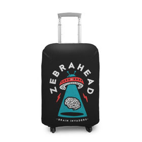 Чехол для чемодана 3D с принтом Zebrahead - Brain Invaders в Санкт-Петербурге, 86% полиэфир, 14% спандекс | двустороннее нанесение принта, прорези для ручек и колес | album | brain | core | invaders | mind | rapcore | rock | ufo | zebrahead | альбом | зебрахед | мозг