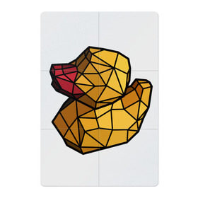 Магнитный плакат 2Х3 с принтом Геометрическая уточка в Санкт-Петербурге, Полимерный материал с магнитным слоем | 6 деталей размером 9*9 см | 3d | bird | duck | geometric | геометрия | птица | утка