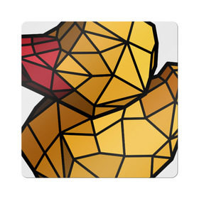 Магнит виниловый Квадрат с принтом Геометрическая уточка в Санкт-Петербурге, полимерный материал с магнитным слоем | размер 9*9 см, закругленные углы | 3d | bird | duck | geometric | геометрия | птица | утка