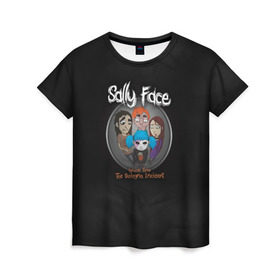 Женская футболка 3D с принтом Sally Face в Санкт-Петербурге, 100% полиэфир ( синтетическое хлопкоподобное полотно) | прямой крой, круглый вырез горловины, длина до линии бедер | sally face | гизмо | девид | девочка | игра | лари | ларри | мальчик | маска | мрачная | на лице | пых | с протезом | сал | сали | салли | салли фейс | фейс | фэйс | эддисон | эшли