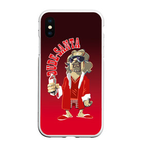 Чехол для iPhone XS Max матовый с принтом Dude-Santa в Санкт-Петербурге, Силикон | Область печати: задняя сторона чехла, без боковых панелей | 2019 | big lebowski | dude | happy new year | merry christmas | santa | большой лебовски | лебовски | новый год | рождество | санта | чувак