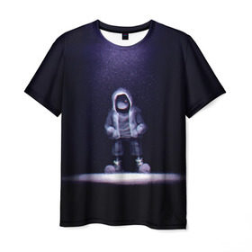 Мужская футболка 3D с принтом Санс в Санкт-Петербурге, 100% полиэфир | прямой крой, круглый вырез горловины, длина до линии бедер | game | sans | undertale | игра | санс
