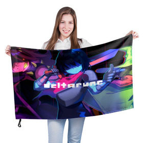 Флаг 3D с принтом Deltarune в Санкт-Петербурге, 100% полиэстер | плотность ткани — 95 г/м2, размер — 67 х 109 см. Принт наносится с одной стороны | 