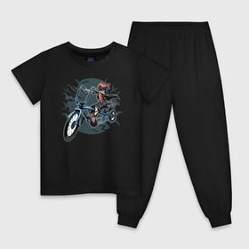 Детская пижама хлопок с принтом Велосипед в Санкт-Петербурге, 100% хлопок |  брюки и футболка прямого кроя, без карманов, на брюках мягкая резинка на поясе и по низу штанин
 | 