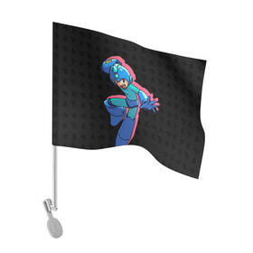 Флаг для автомобиля с принтом Mega Man (pixel art) Black в Санкт-Петербурге, 100% полиэстер | Размер: 30*21 см | 8 bit | 8bit | art | dendy | famicom | game | games | japan | japanese | man | mega | mega man | megaman | nes | pixel | pixel art | pixelart | retro | video games | videogames