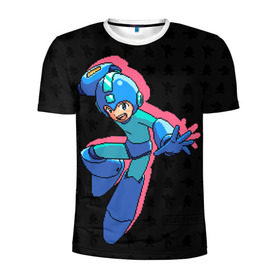 Мужская футболка 3D спортивная с принтом Mega Man (pixel art) Black в Санкт-Петербурге, 100% полиэстер с улучшенными характеристиками | приталенный силуэт, круглая горловина, широкие плечи, сужается к линии бедра | 8 bit | 8bit | art | dendy | famicom | game | games | japan | japanese | man | mega | mega man | megaman | nes | pixel | pixel art | pixelart | retro | video games | videogames