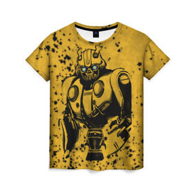Женская футболка 3D с принтом Bumblebee в Санкт-Петербурге, 100% полиэфир ( синтетическое хлопкоподобное полотно) | прямой крой, круглый вырез горловины, длина до линии бедер | kefer | volkswagen | автобот | бамблби | трансформатор | трансформаторы | шершень | шмель