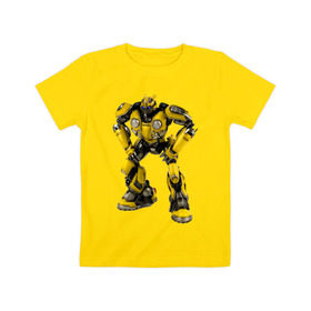 Детская футболка хлопок с принтом Bumblebee в Санкт-Петербурге, 100% хлопок | круглый вырез горловины, полуприлегающий силуэт, длина до линии бедер | kefer | volkswagen | автобот | бамблби | трансформатор | трансформаторы | шершень | шмель