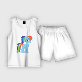 Детская пижама с шортами хлопок с принтом Радуга Дэш в Санкт-Петербурге,  |  | my little pony | pony | rainbow dash | дружба – это чудо | дружба. пони | дэш | кобылка | морская пони | пегас | радуга | элемент верности