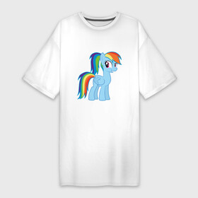 Платье-футболка хлопок с принтом Радуга Дэш в Санкт-Петербурге,  |  | my little pony | pony | rainbow dash | дружба – это чудо | дружба. пони | дэш | кобылка | морская пони | пегас | радуга | элемент верности