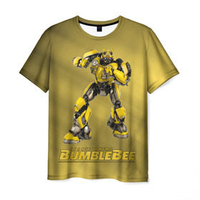 Мужская футболка 3D с принтом Bumblebee -3- в Санкт-Петербурге, 100% полиэфир | прямой крой, круглый вырез горловины, длина до линии бедер | kefer | volkswagen | автобот | бамблби | трансформатор | трансформаторы | шершень | шмель