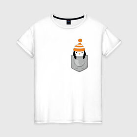 Женская футболка хлопок с принтом Пингвинчик в Кармашке в Санкт-Петербурге, 100% хлопок | прямой крой, круглый вырез горловины, длина до линии бедер, слегка спущенное плечо | 