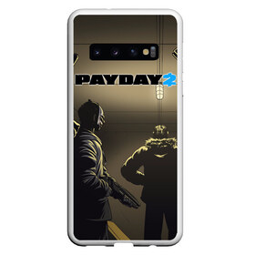 Чехол для Samsung Galaxy S10 с принтом Payday 2 в Санкт-Петербурге, Силикон | Область печати: задняя сторона чехла, без боковых панелей | Тематика изображения на принте: 2 | payday | беглец | бот | ограбления | пейдей | призрак | симулятор | техник | штурмовик | шутер