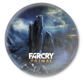 Значок с принтом FarCry primal в Санкт-Петербурге,  металл | круглая форма, металлическая застежка в виде булавки | 