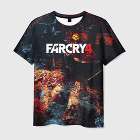 Мужская футболка 3D с принтом FARCRY4 в Санкт-Петербурге, 100% полиэфир | прямой крой, круглый вырез горловины, длина до линии бедер | 