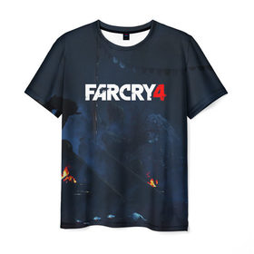 Мужская футболка 3D с принтом FARCRY4 в Санкт-Петербурге, 100% полиэфир | прямой крой, круглый вырез горловины, длина до линии бедер | 