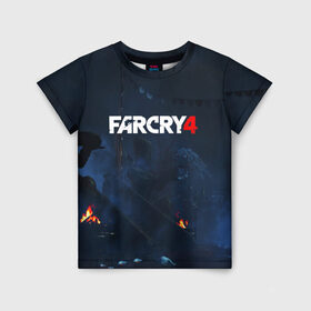 Детская футболка 3D с принтом FARCRY4 в Санкт-Петербурге, 100% гипоаллергенный полиэфир | прямой крой, круглый вырез горловины, длина до линии бедер, чуть спущенное плечо, ткань немного тянется | Тематика изображения на принте: 